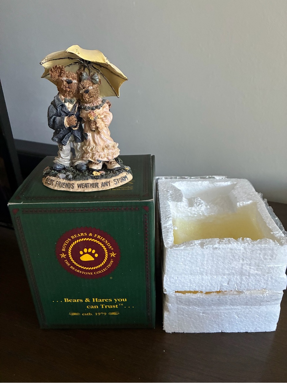 Boyds Bears Best Friends Weather Any Storm Bearstone Figurine Box